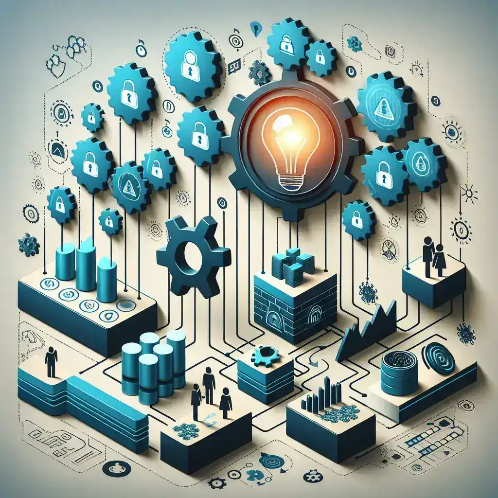 "Immagine che illustra strategie efficaci per la gestione sicura delle API interne aziendali, con enfasi su protezione e ottimizzazione, in un contesto aziendale moderno."